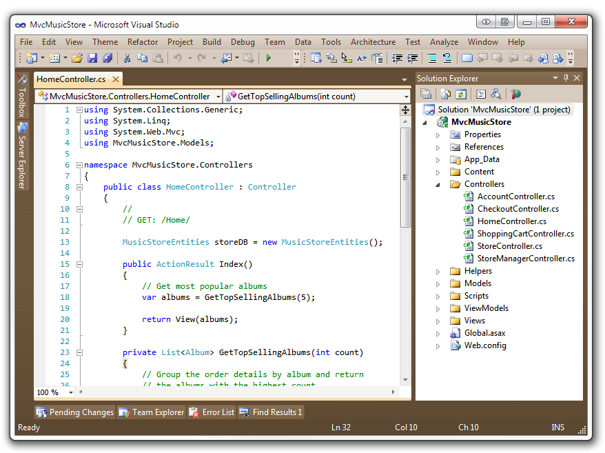 Visual studio 2010 цветовая схема